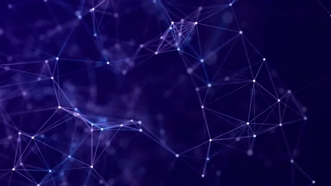 Network connection structure. Abstract background with moving dots and lines. Stockbeeldmateriaal 152883387