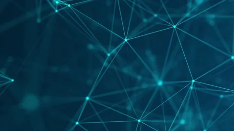 Network connection structure. Abstract background with moving dots and lines. Stockbeeldmateriaal 152883407