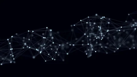 Network connection structure. Abstract background with moving dots and lines. Stockbeeldmateriaal 152883409