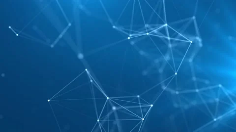 Network connection structure. Abstract background with moving dots and lines. Stockbeeldmateriaal 152883470