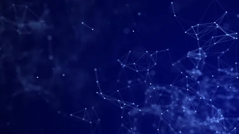 Network connection structure. Abstract background with moving dots and lines. Stockbeeldmateriaal 155926254