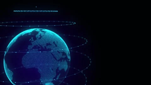 Network connection structure. Abstract background digital connecting planet. Stock Footage 310316835