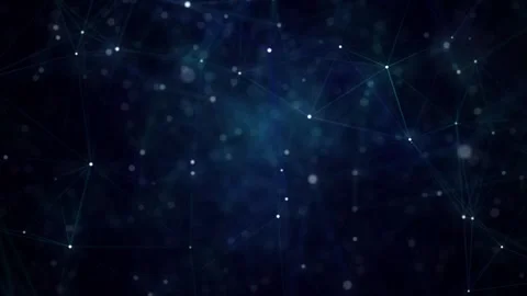 Network connection structure. Abstract blue background with moving dots. Vídeo Stock 272592571