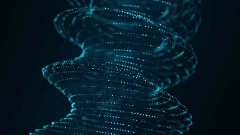 Network connection structure. Abstract twisted form with dots and lines. Stock Footage 169360695