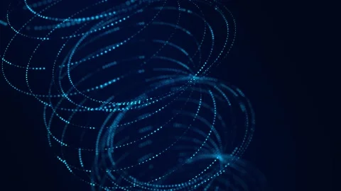 Network connection structure. Abstract twisted form with dots and lines. Stock Footage 169360700