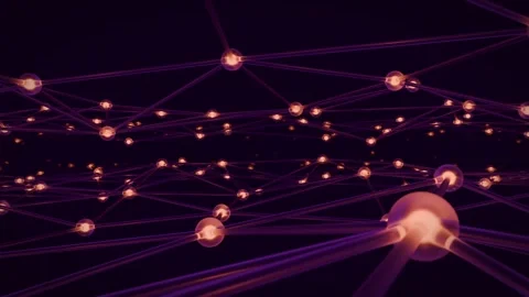 Network connection structure background with lines and glowing sphere nodes Stock Footage 336011893