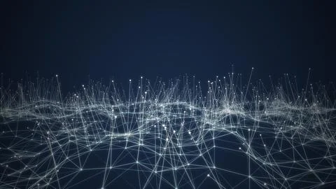 Network connection structure. Big data. Connecting points and lines. Abstra.. Illustrazione stock