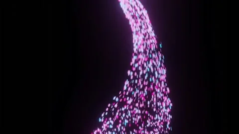 Network connection structure cyberspace with moving particles. Stock-Footage 194122294