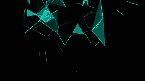 Network connection structure cyberspace with moving particles. Stock-Footage 200761294