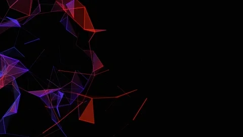 Network connection structure cyberspace with moving particles. Stock-Footage 200761364