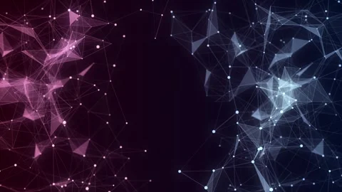 Network connection structure cyberspace with moving particles. Stock-Footage 297955597