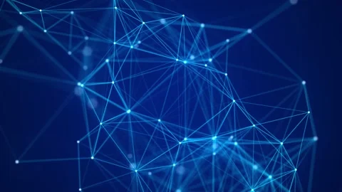 Network connection structure. Digital blue background with dots and lines. Stock Footage 154296390