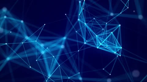 Network connection structure. Digital blue background with dots and lines. Stock Footage 154861892