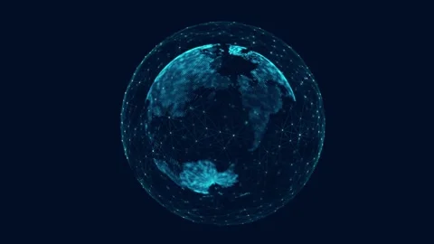 Network connection structure. Technology digital connecting data on planet. Stock Footage 169360443
