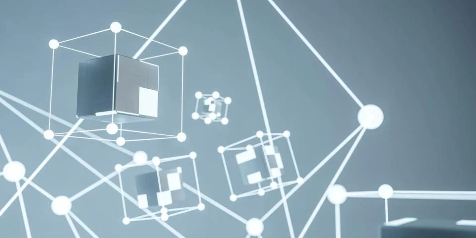 Network connection technology concept 3d render illustration Stock Illustration