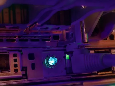 Network connection technology with network switch router, ethernet cables and Stock Photos