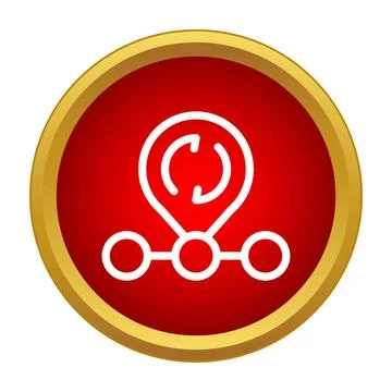 Network connection updating process on red button icon Stockillustratie