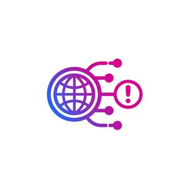 Network connection warning vector icon Illustrazione stock