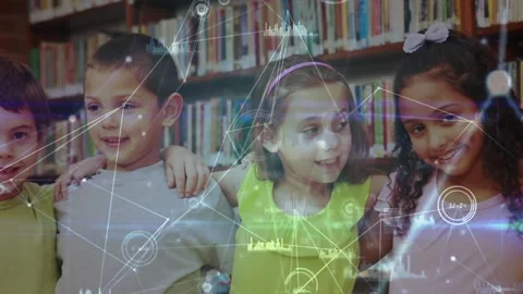 Network of connections against african network of connections at the network Stock Footage 327582762