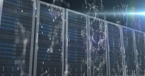 Network of connections against multiple servers Stock Illustration