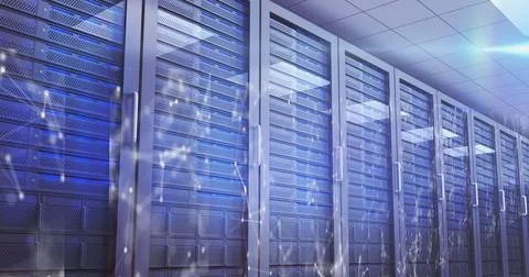 Network of connections against multiple servers Stock Illustration