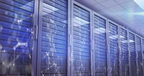 Network of connections against multiple servers Stock Illustration