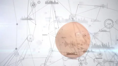 Network of connections and data processing animation over egg on white Stock Footage 304256119