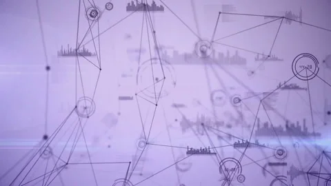 Network of connections and data processing animation over abstract background Stock Footage 304486868