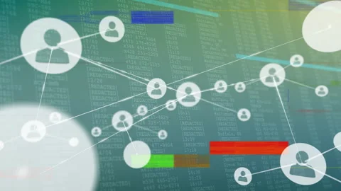Network of connections and data processing animation over spreadsheet background Stock Footage 304839326