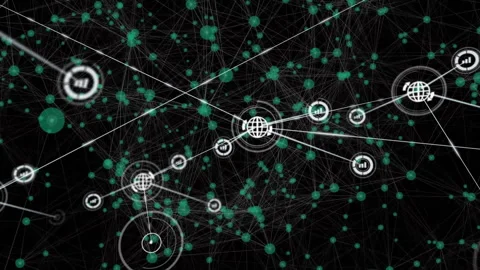 Network of connections and data processing animation over abstract background Stock Footage 304928079