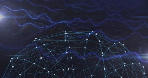 Network of connections and data processing animation over abstract dark Stock-Footage 306432624