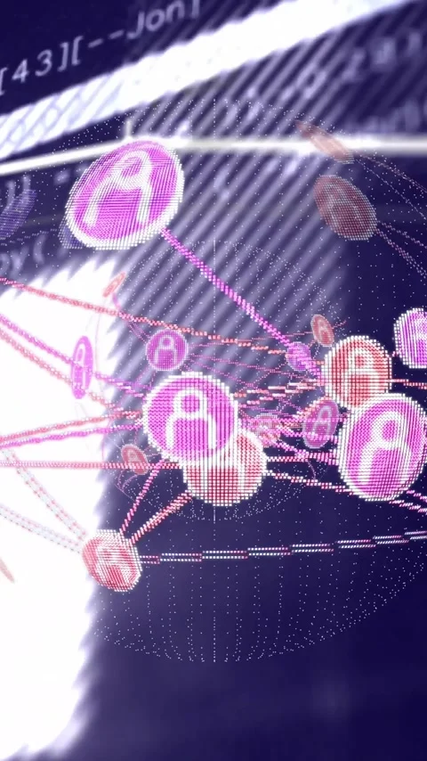 Network of connections and data processing animation over computer code Stock Footage 319976558
