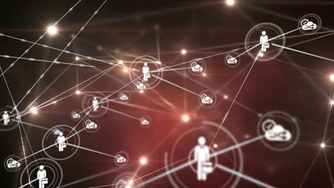 Network of connections and data processing animation over diverse people icons Stock Footage 327063697
