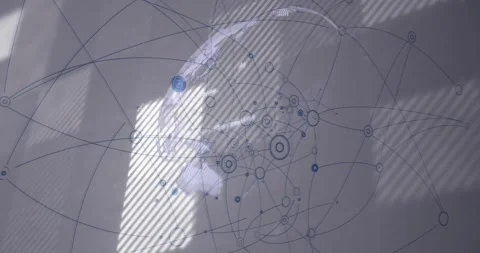 Network of connections and data processing animation over abstract background Stock Footage 330591301