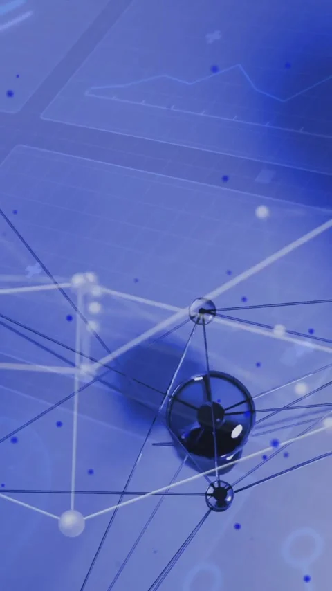 Network of connections and data processing animation over abstract blue Stock Footage 344244633