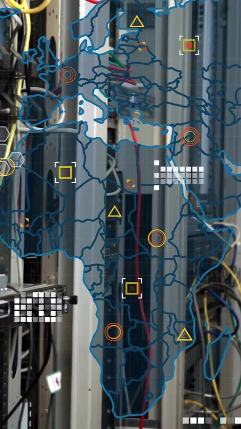 Network connections and data processing animation over woman in server room Stock Footage 344244749