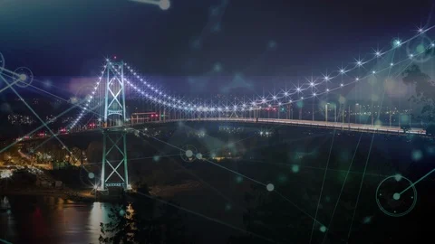 Network of connections and statistics moving Stockbeeldmateriaal 117179918