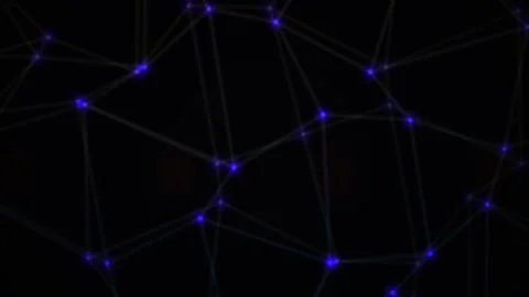Network connections with blue nodes. Stock Footage 334343597