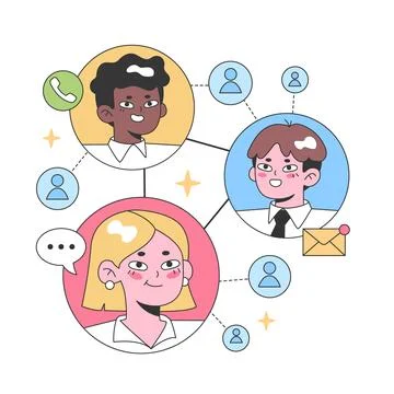 Network connections concept. Flat vector illustration. 스톡 일러스트