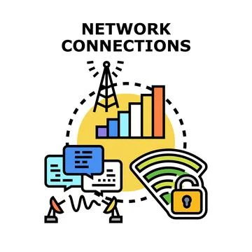Network connections concept illustration for wireless communication Stock Illustration