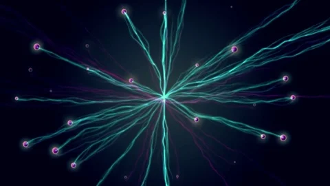 Network connections explosion green pink neon plasma cloud abstract background Stock Footage 83711522