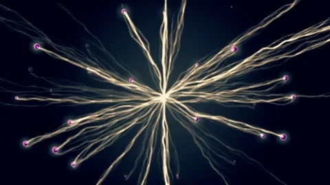 Network connections explosion white plasma neon cloud abstract background Stock Footage 83711040