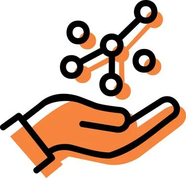 Network connections held in a hand Stock Illustration