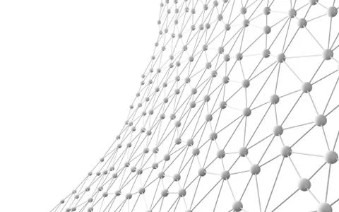 Network connections with points and lines on white background Stock Photos