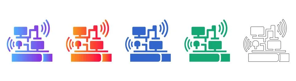 Network Connectivity and Data Transfer Icons 스톡 일러스트