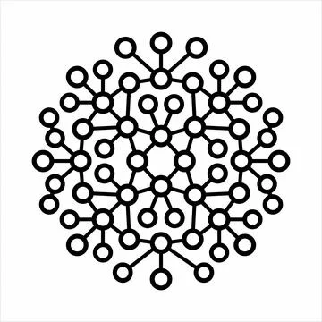 Network connectivity and decentralized data nodes icon 8K ultra quality Stock Illustration