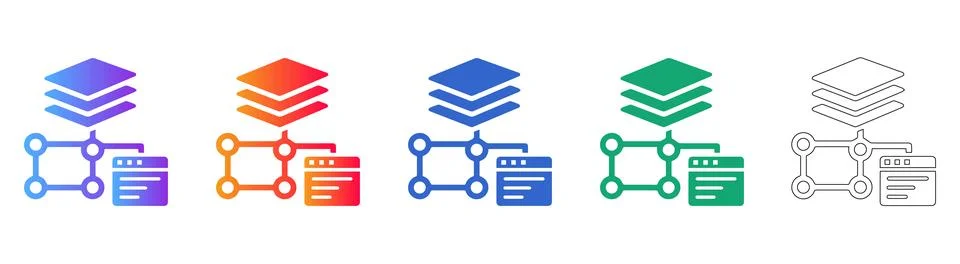 Network Connectivity and Web Integration Icons イラスト素材
