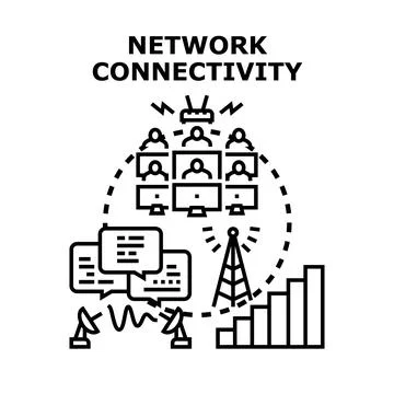 Network connectivity concept for global data transfer Stock Illustration