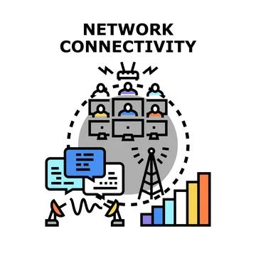 Network connectivity concept for global data transfer Stock Illustration