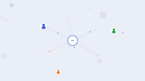 Network connectivity corporate tech scene. Flat design light mode Stock Footage 342621455